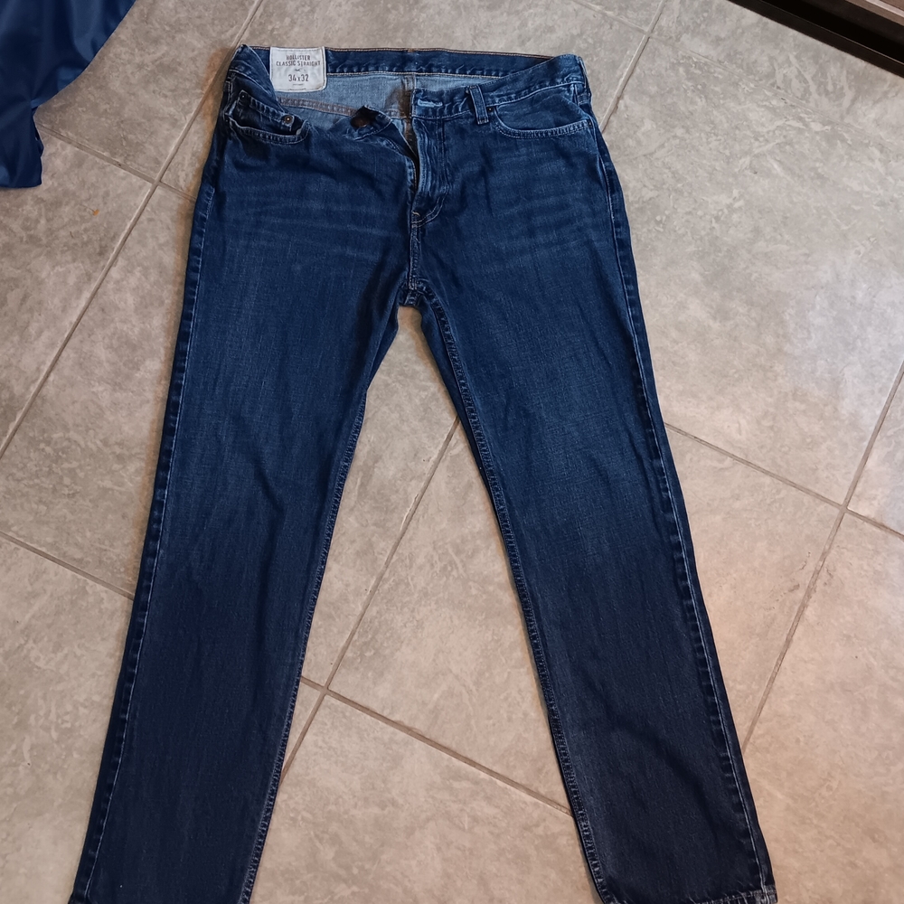 Hollister Blue Straight Jeans Classic Fit
